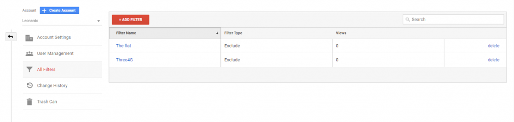 A chart showing filters you can add to Google Analytics