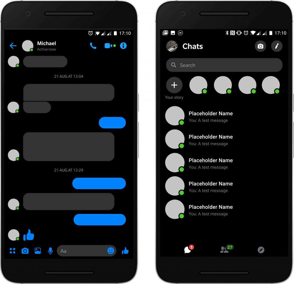facebook messenger dark mode
