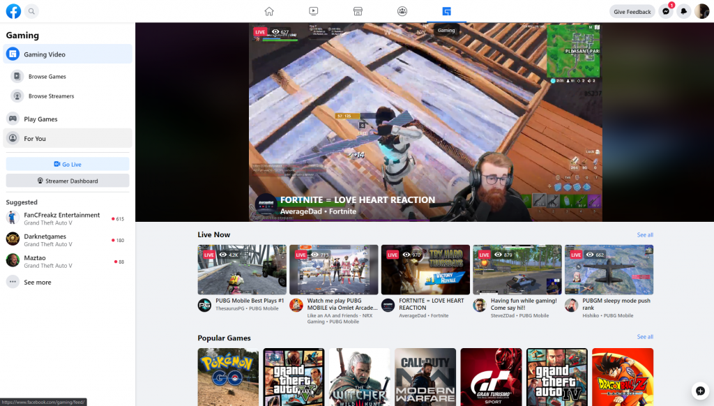 facebook gaming design