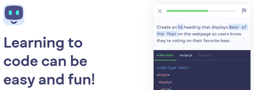 An advertisement for the coding app Mimo